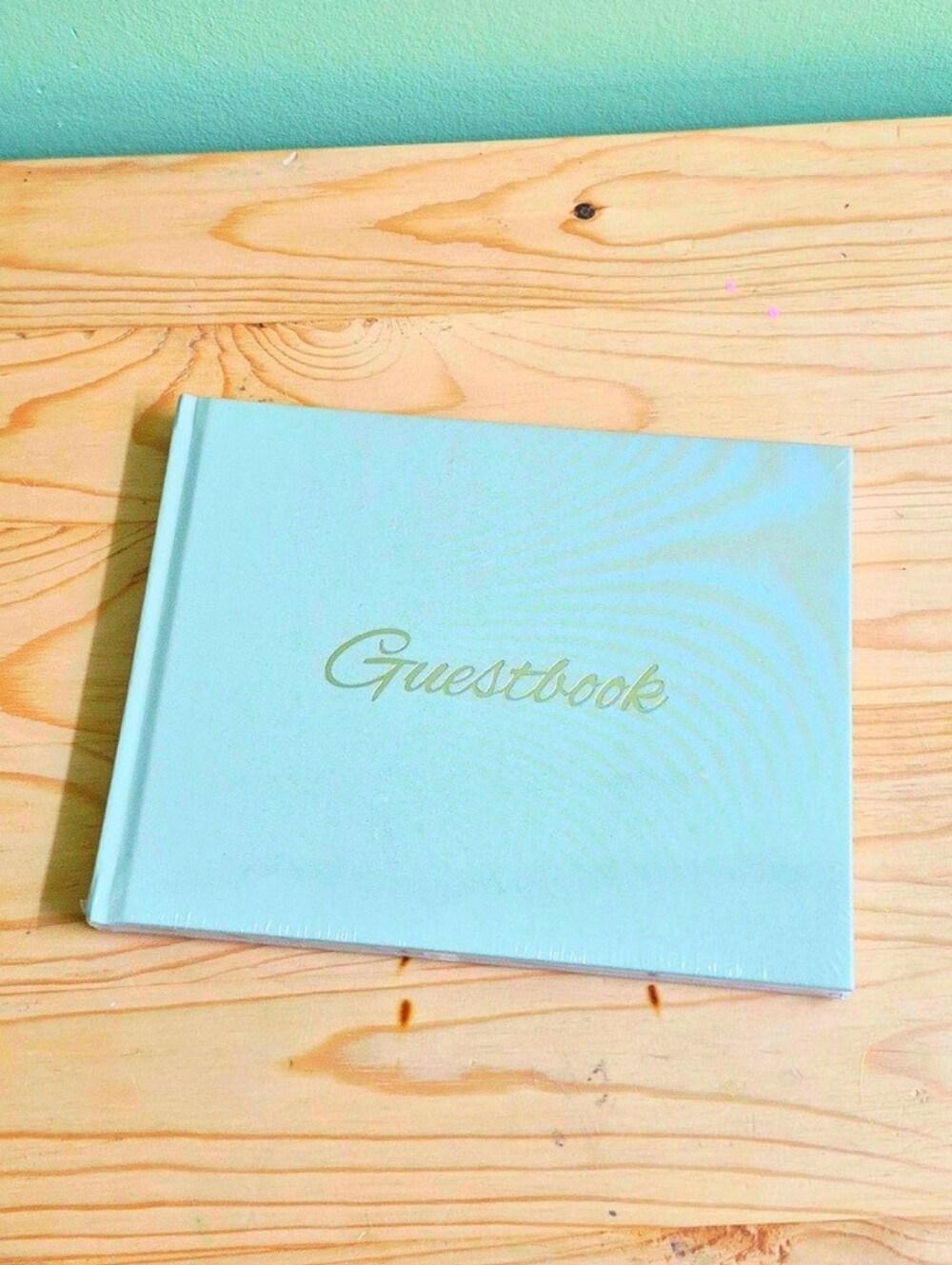 Minty Green Linen Wedding / Event Guest Book - Brand New!
